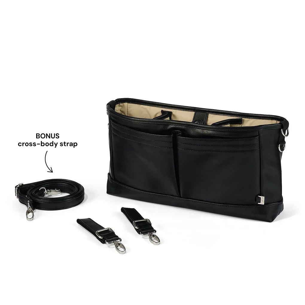 Signature Pram Caddy - Black Dimple Vegan